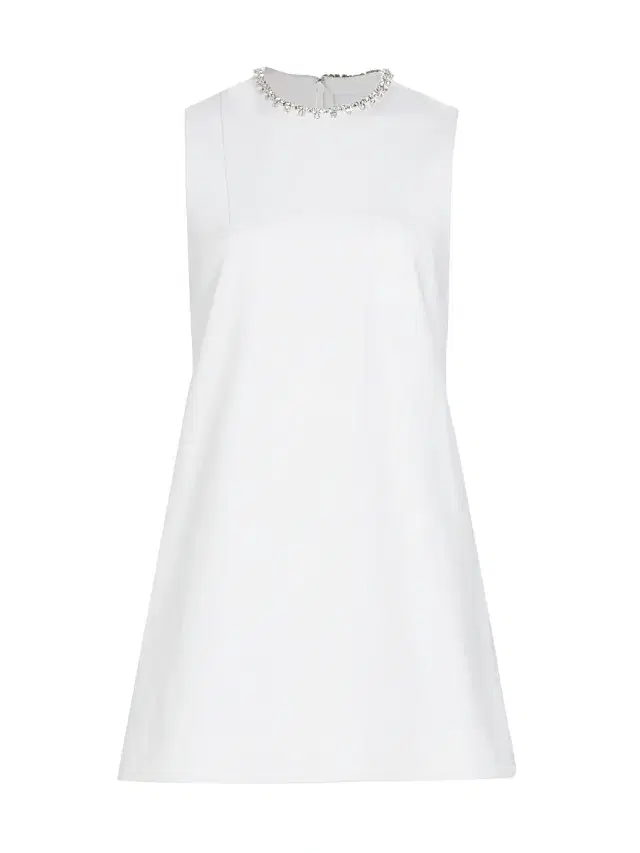 AREA Women's Crystal Heart Shift Dress - White
