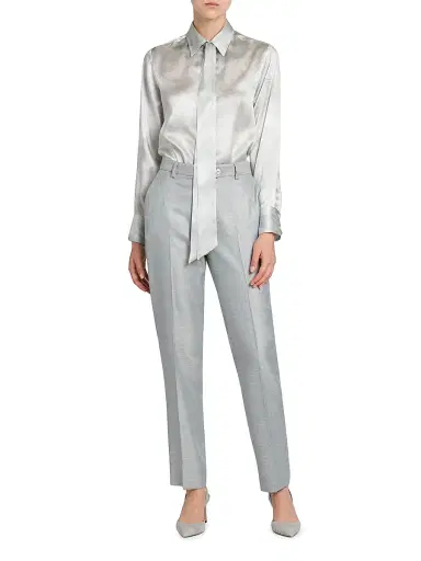 Kiton Women's High-Rise Straight-Leg Cigarette Pants - Powder Blue - Size 8 | Thumbnail 2 Kiton Women's High-Rise Straight-Leg Cigarette Pants - Powder Blue - Size 8 | Thumbnail 2