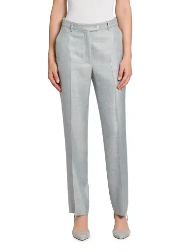 Kiton Women's High-Rise Straight-Leg Cigarette Pants - Powder Blue - Size 8 | Thumbnail 3 Kiton Women's High-Rise Straight-Leg Cigarette Pants - Powder Blue - Size 8 | Thumbnail 3