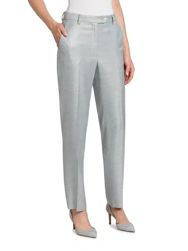 Kiton Women's High-Rise Straight-Leg Cigarette Pants - Powder Blue - Size 8 | Thumbnail 4 Kiton Women's High-Rise Straight-Leg Cigarette Pants - Powder Blue - Size 8 | Thumbnail 4