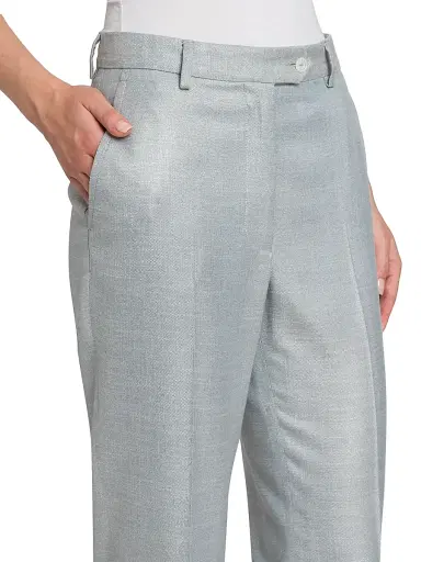 Kiton Women's High-Rise Straight-Leg Cigarette Pants - Powder Blue - Size 8 | Thumbnail 6 Kiton Women's High-Rise Straight-Leg Cigarette Pants - Powder Blue - Size 8 | Thumbnail 6