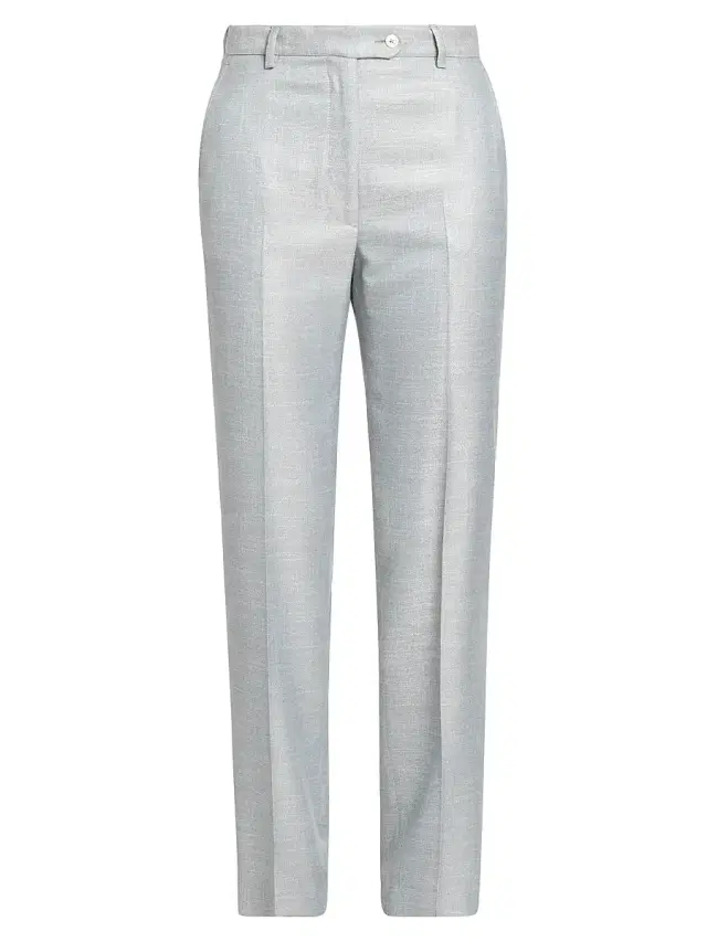 Kiton Women's High-Rise Straight-Leg Cigarette Pants - Powder Blue