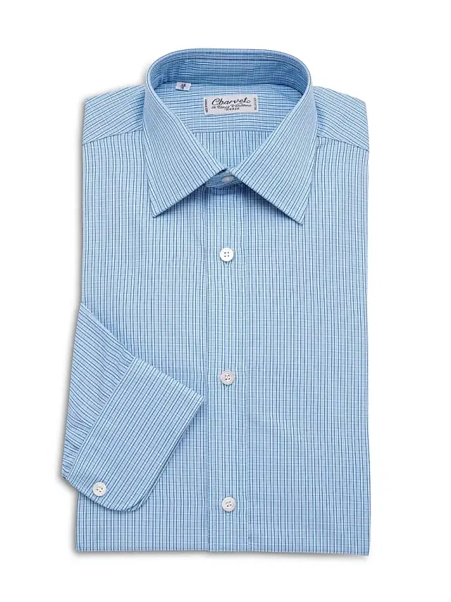Charvet Men's Check Cotton Button-Front Shirt - Blue