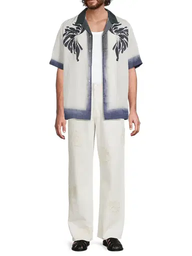 Dries Van Noten Men's Carltone Print Dyed Shirt | Thumbnail 2 Dries Van Noten Men's Carltone Print Dyed Shirt | Thumbnail 2