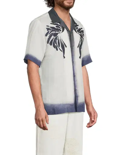 Dries Van Noten Men's Carltone Print Dyed Shirt | Thumbnail 4 Dries Van Noten Men's Carltone Print Dyed Shirt | Thumbnail 4