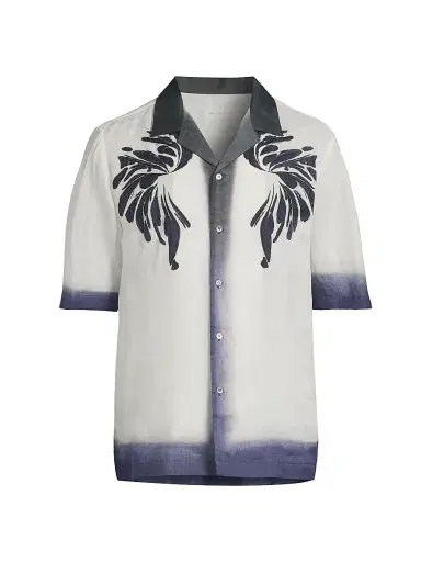 Dries Van Noten Men's Carltone Print Dyed Shirt | Thumbnail 1 Dries Van Noten Men's Carltone Print Dyed Shirt | Thumbnail 1