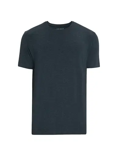 Derek Rose Men's Marl Jersey Crewneck T-Shirt | Thumbnail 1 Derek Rose Men's Marl Jersey Crewneck T-Shirt | Thumbnail 1