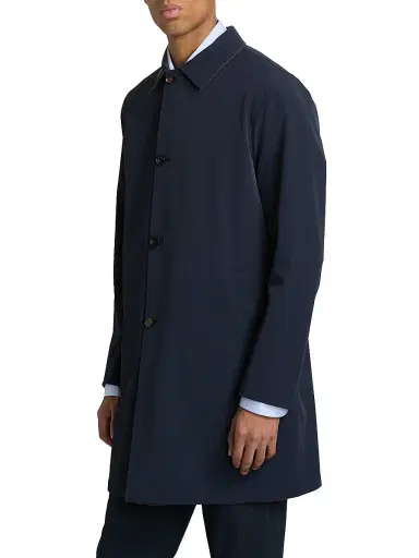Sartorio Napoli Men's Ben Reversible Single-Breasted Car Coat - Navy Brown | Thumbnail 4 Sartorio Napoli Men's Ben Reversible Single-Breasted Car Coat - Navy Brown | Thumbnail 4