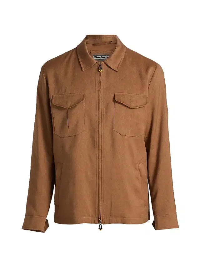 Sartorio Napoli Men's Joly Linen-Wool-Mohair Jacket - Brown