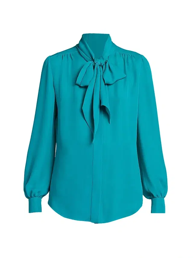 Moschino Women's Self-Tie & Lace-Up Blouse - Green
