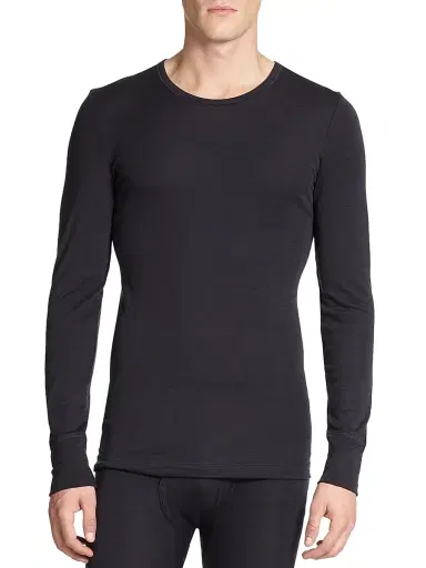 Hanro Men's Woolen Silk Long Sleeve Crewneck Tee | Thumbnail 3 Hanro Men's Woolen Silk Long Sleeve Crewneck Tee | Thumbnail 3