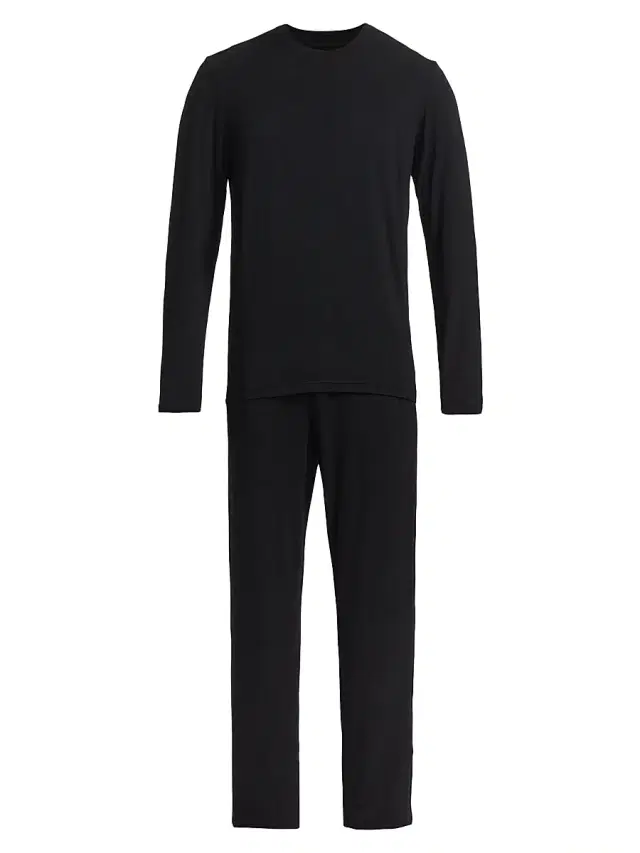 Saks Fifth Avenue Men's COLLECTION Long-Sleeve Sleep Set - Moonless Night - Size XS