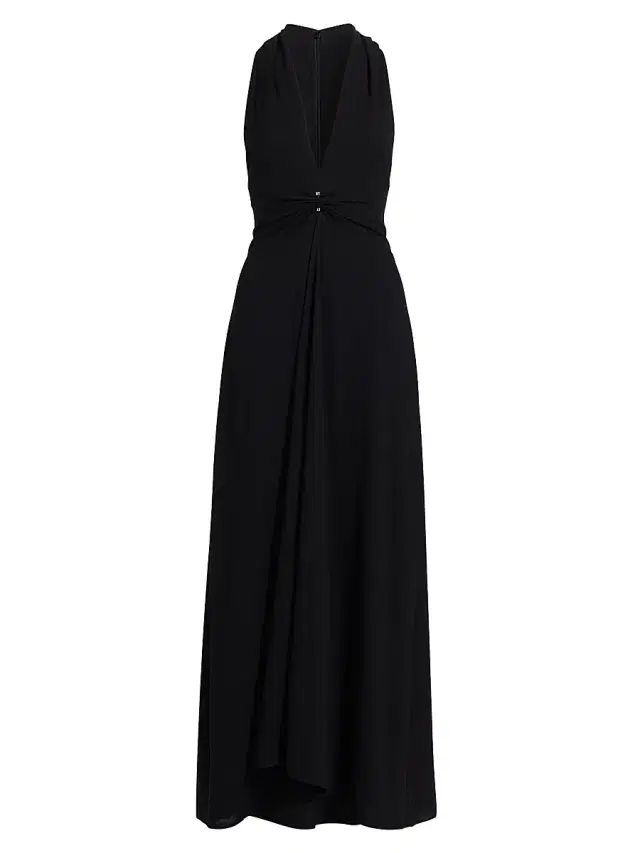 Brandon Maxwell Women's The Banks Gathered Waist Maxi Dress - Black