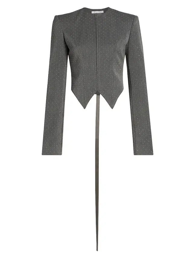 LaQuan Smith Women's Embellished Tailored Jacket - Grey