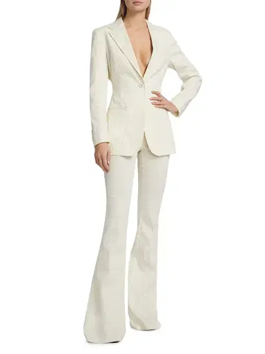 Brandon Maxwell Women's The Fae Mid-Rise Flared Pants - Grey - Size 2 | Thumbnail 2