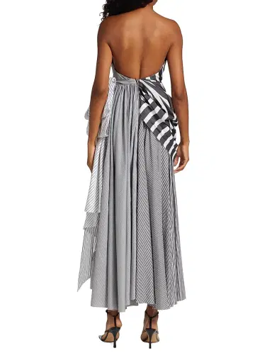 Christopher John Rogers Women's Strapless Draped Gown - Black Multi - Size 0 | Thumbnail 5