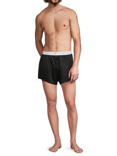 Fleur du Mal Men's Logo Silk Boxer Trunks | Thumbnail 2 Fleur du Mal Men's Logo Silk Boxer Trunks | Thumbnail 2