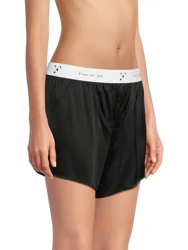 Fleur du Mal Men's Logo Silk Boxer Trunks | Thumbnail 9 Fleur du Mal Men's Logo Silk Boxer Trunks | Thumbnail 9