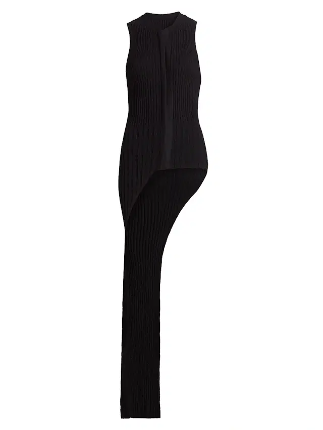 Jason Wu Collection Women's Asymmetrical Rib-knit Sweater Vest - Black