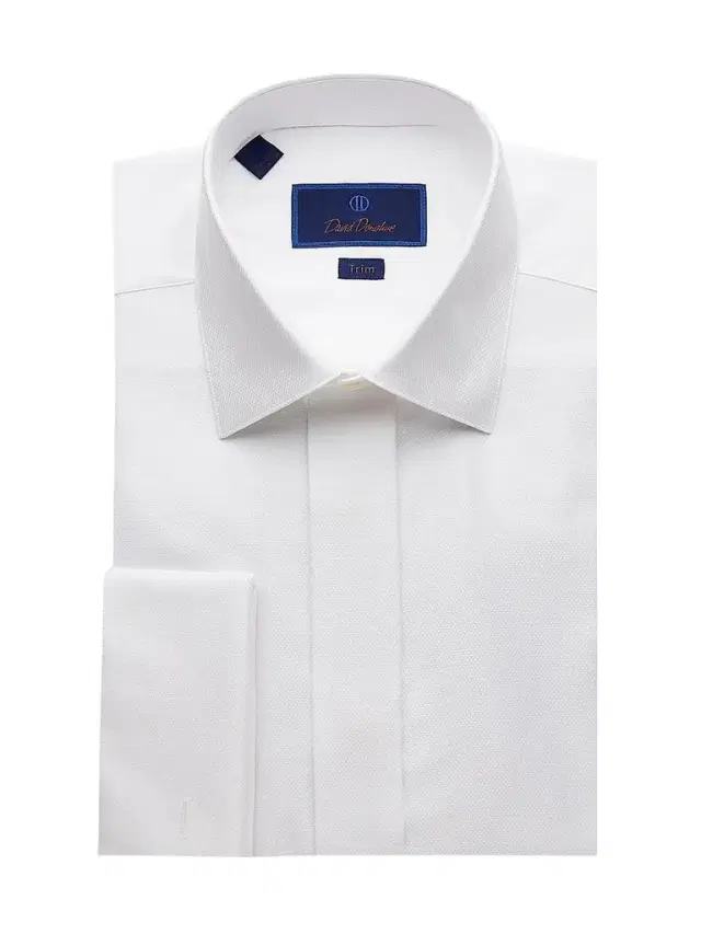 David Donahue Men's Trim-Fit Diamond Formal Shirt
