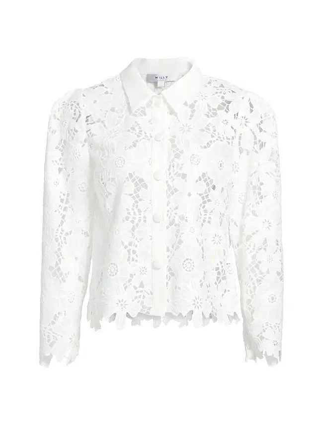 Milly Women's June Lace Button-Front Shirt - White