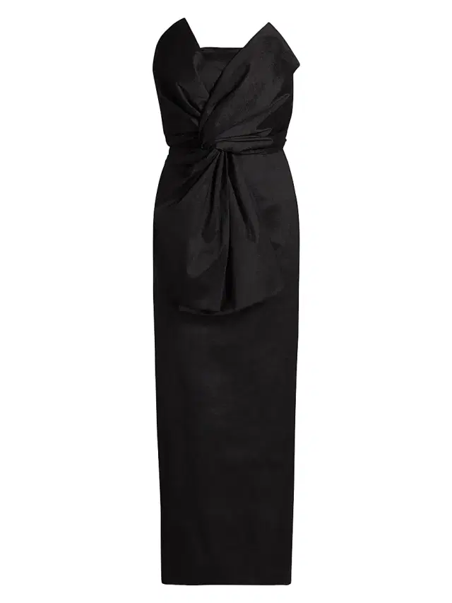 Milly Women's Harlow Bow Taffeta Dress - Black