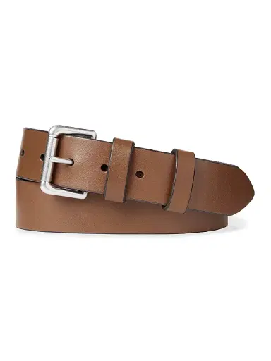 Polo Ralph Lauren Men's Saddle Patch Leather Belt - Black Brown | Thumbnail 1