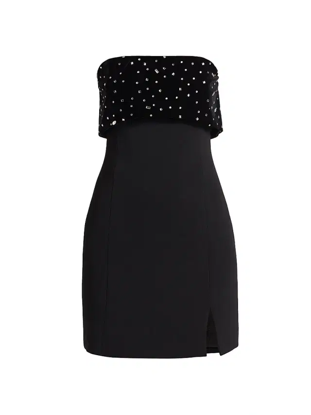 Milly Women's Indy Embellished Combo Strapless Minidress - Black Silver