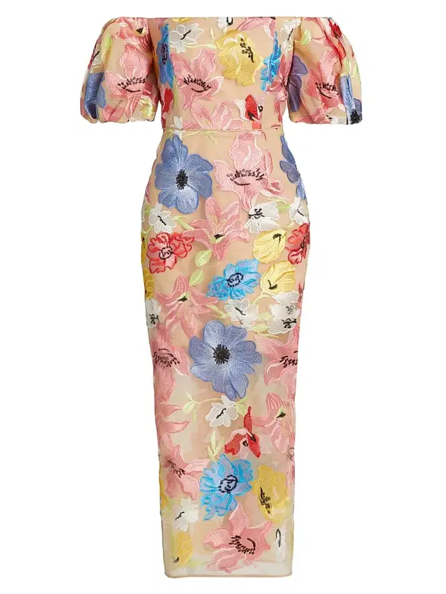 Milly Women's Nira Floral Off-the-Shoulder Cocktail Dress