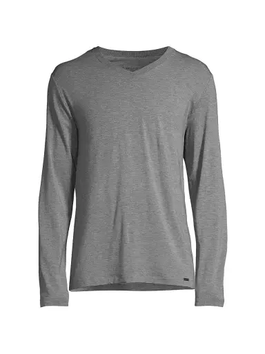 Hanro Men's Casuals Long-Sleeve V-Neck T-Shirt | Thumbnail 1 Hanro Men's Casuals Long-Sleeve V-Neck T-Shirt | Thumbnail 1