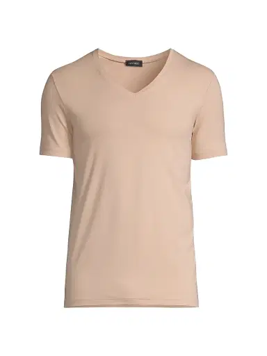 Hanro Men's Cotton Superior Short Sleeve V-Neck Tee | Thumbnail 1