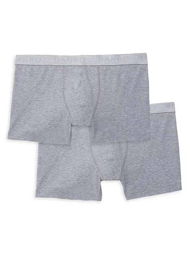 Hanro Cotton Essentials 2-Pack Boxer Briefs - Grey