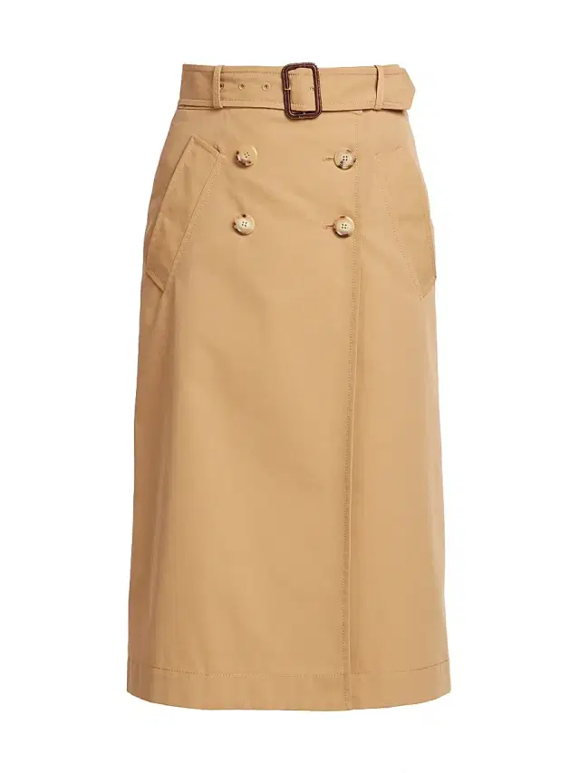 MOSCHINO Women's Trench-Style Belted Midi Skirt - Beige