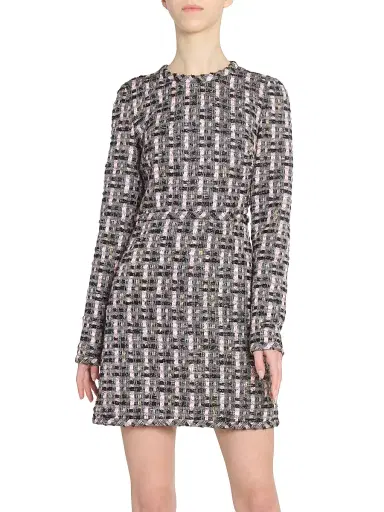 Giambattista Valli Women's Wool Blend Tweed Minidress - Black Quartz Rose - Size 2 | Thumbnail 3 Giambattista Valli Women's Wool Blend Tweed Minidress - Black Quartz Rose - Size 2 | Thumbnail 3
