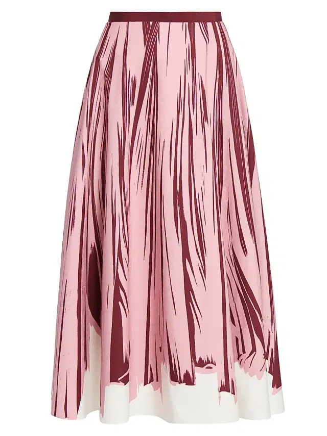 Giambattista Valli Women's Brush Stroke Knit Maxi Skirt - Red Rose