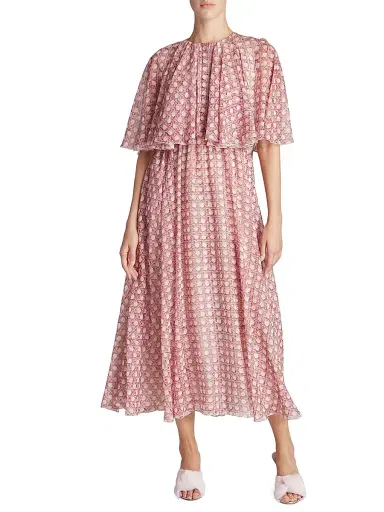 Giambattista Valli Women's Printed Capelette Midi-Dress - Rose | Thumbnail 3 Giambattista Valli Women's Printed Capelette Midi-Dress - Rose | Thumbnail 3