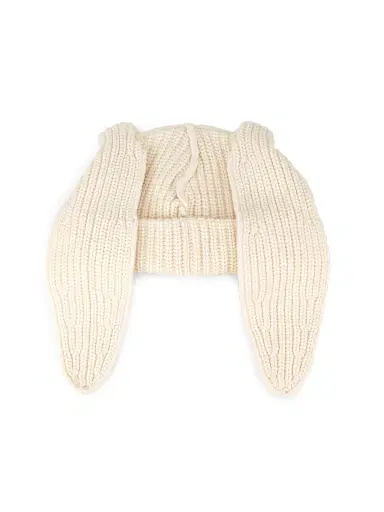 Charles Jeffrey Loverboy Men's Chunky Rabbit Beanie - Ecru | Thumbnail 2