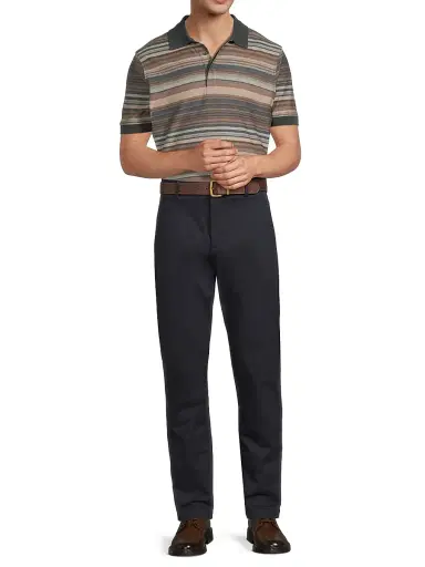 Paul Smith Men's Stretch-Twill Straight-Leg Trousers - Navy | Thumbnail 2
