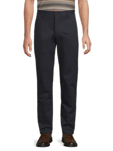 Paul Smith Men's Stretch-Twill Straight-Leg Trousers - Navy | Thumbnail 3