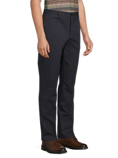 Paul Smith Men's Stretch-Twill Straight-Leg Trousers - Navy | Thumbnail 4