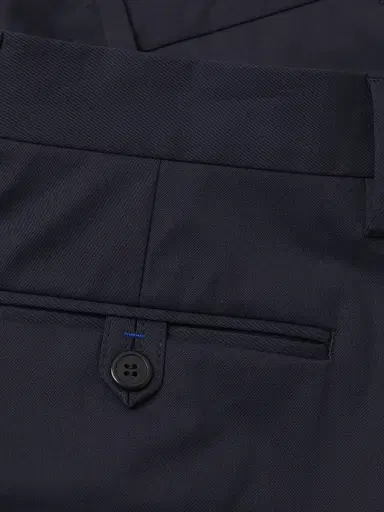 Paul Smith Men's Stretch-Twill Straight-Leg Trousers - Navy | Thumbnail 6