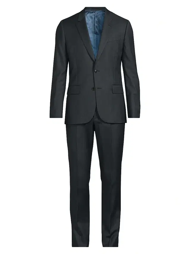 Paul Smith Men's Tailored Fit Two-Button Wool Suit - Petrol Blue