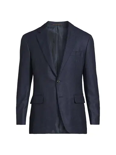 Canali Men's Solid Silk-Cashmere Sport Coat - Dark Blue - Size 42 | Thumbnail 1 Canali Men's Solid Silk-Cashmere Sport Coat - Dark Blue - Size 42 | Thumbnail 1