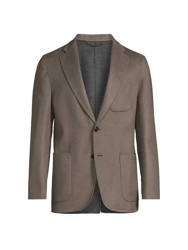 Canali Men's Double Blazer Jacket - Brown