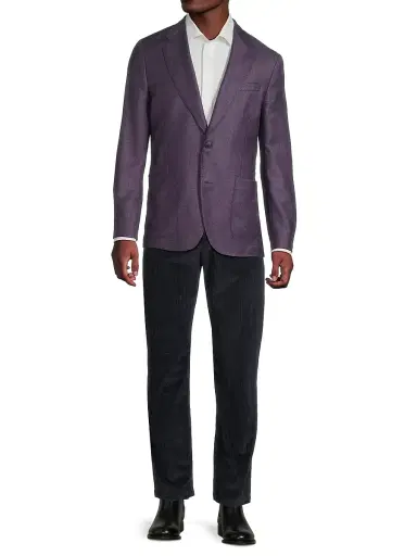 Paul Smith Men's Tribute to Photography Wool Two-Button Jacket - Purple - Size 40 | Thumbnail 2