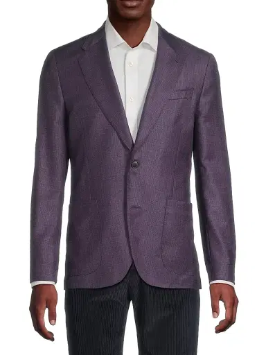 Paul Smith Men's Tribute to Photography Wool Two-Button Jacket - Purple - Size 40 | Thumbnail 3