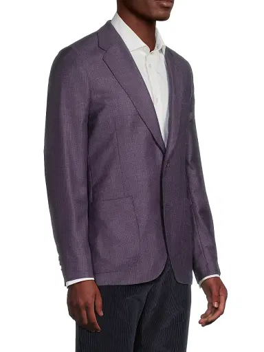 Paul Smith Men's Tribute to Photography Wool Two-Button Jacket - Purple - Size 40 | Thumbnail 4