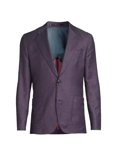 Paul Smith Men's Tribute to Photography Wool Two-Button Jacket - Purple - Size 40 | Thumbnail 1