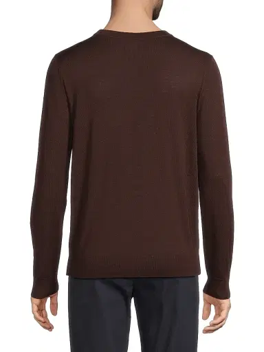 Paul Smith Men's Wool Crewneck Sweater - Very Dark Red | Thumbnail 5 Paul Smith Men's Wool Crewneck Sweater - Very Dark Red | Thumbnail 5