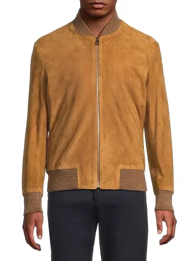 Paul Smith Men's Suede Bomber Jacket - Camel - Size Large | Thumbnail 3 Paul Smith Men's Suede Bomber Jacket - Camel - Size Large | Thumbnail 3